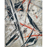 Hand Woven Silk and Wool Abstract Area Rug