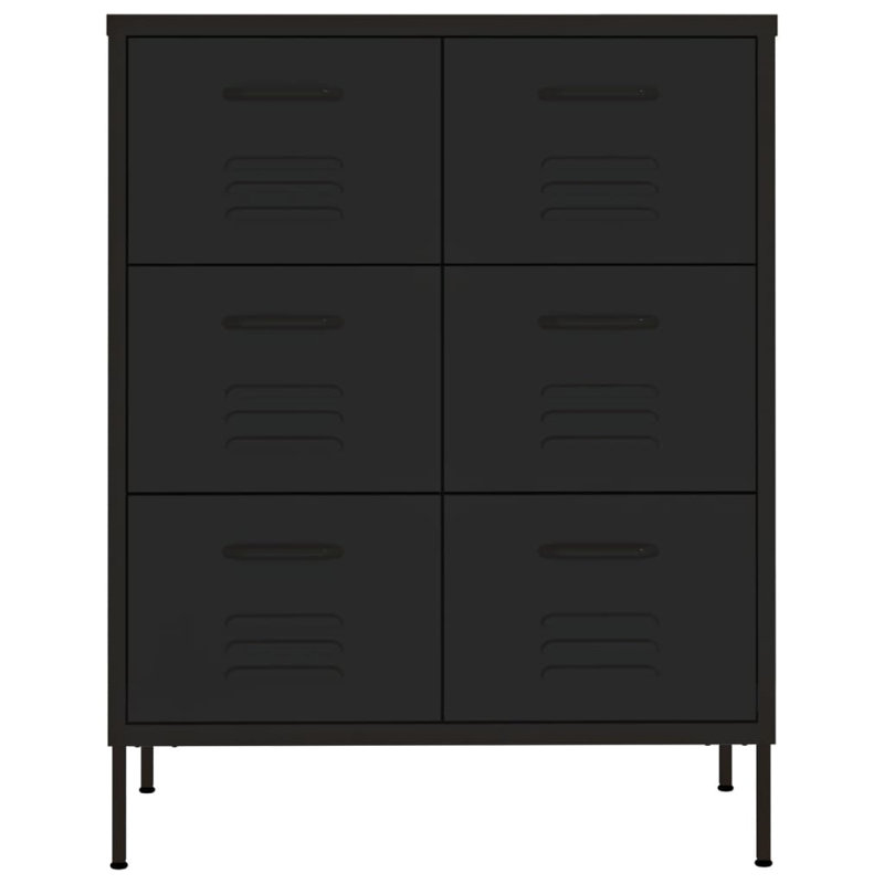 Drawer Cabinet Freestanding Storage File Cabinet for Home Office Steel, Black