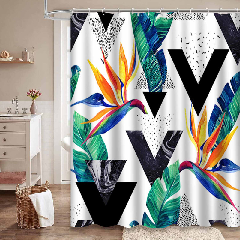 Rideau de douche bleu imperméable, rideaux de douche pour la salle de bain avec 12 crochets, 72" L x 72" W