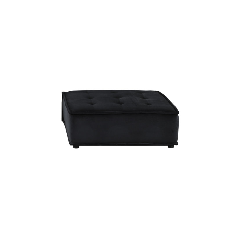 107.87 Lb Black Velvet Sectional , Quality 14.5" Seat Back Height Cozy