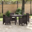Ensemble de salle à manger de jardin en polypropylène brun 5 pièces vidaXL-604110487