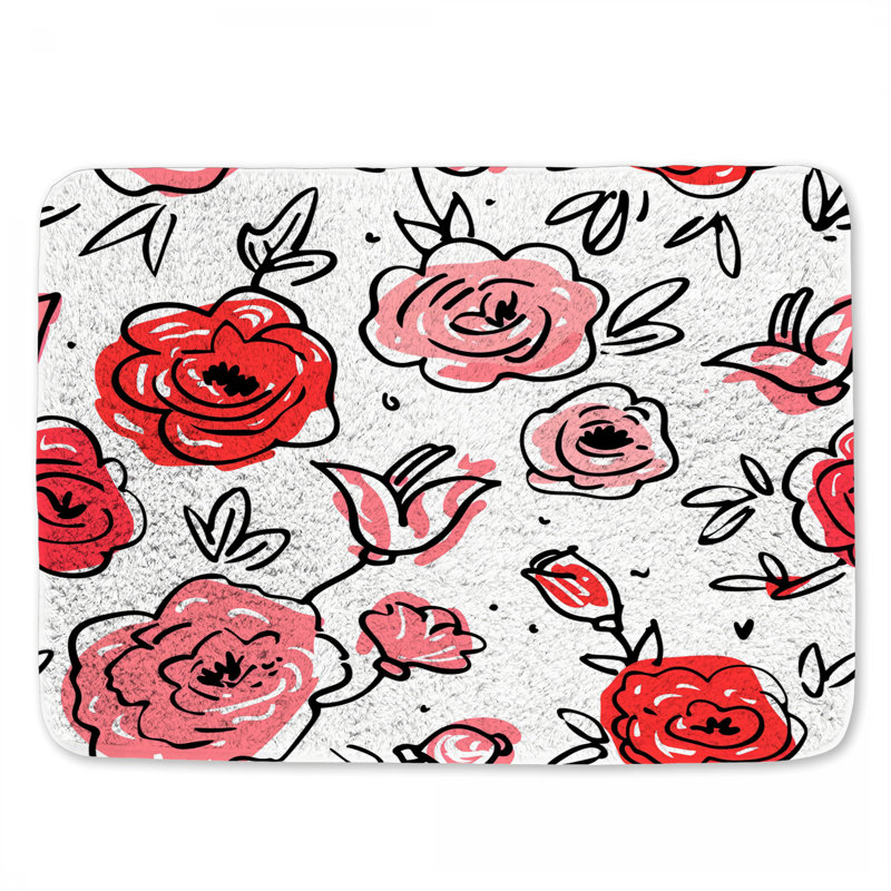Tapis de bain Roses, L 24 po x l 17 po
