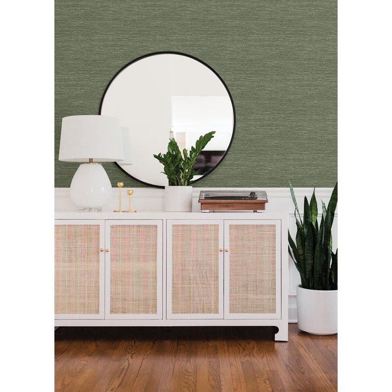 Rouleau de papier peint texturé 33 pi x l 20,5 po Grasscloth, Mousse