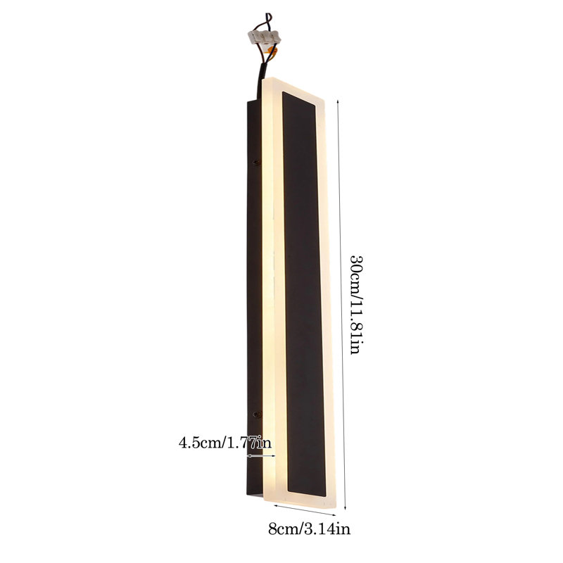 Iron LED Wallchiere, 4.5cm H x 30cm W x 8cm D