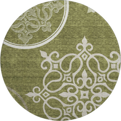 Premium Machine Washable Prisco Olive Rug