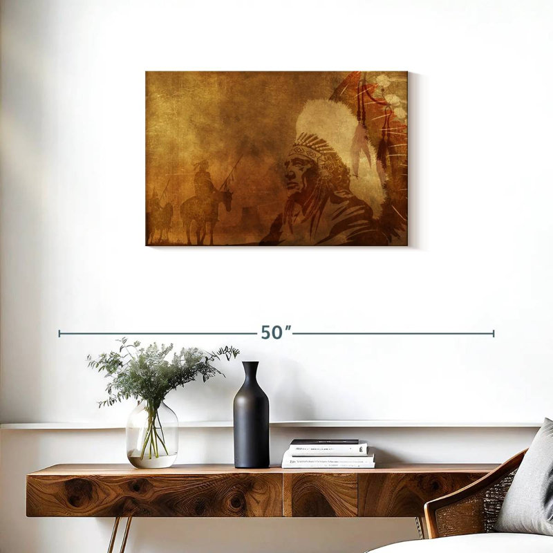 Lelar Native American Depiction, 20" H x 30" W