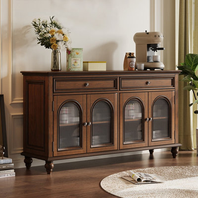 Buffet en noyer massif et bois manufacturé