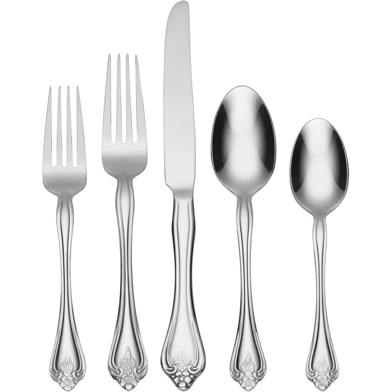Ensemble de couverts Oneida, service pour 8 personnes, ensemble de couverts 45 pièces Oneida