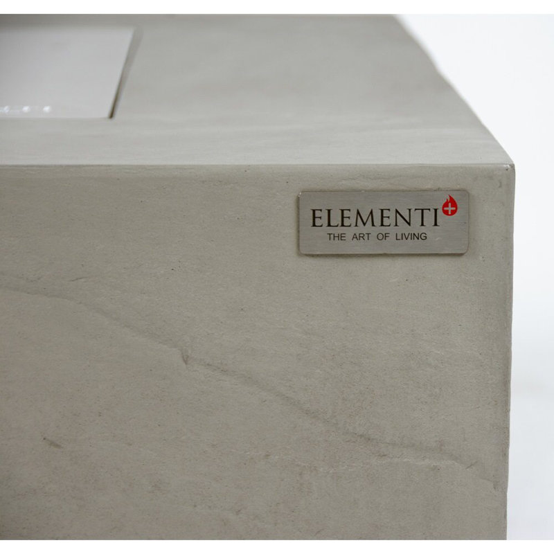 Capertee 40" Gray Concrete Square Gas Fire Pit Table
