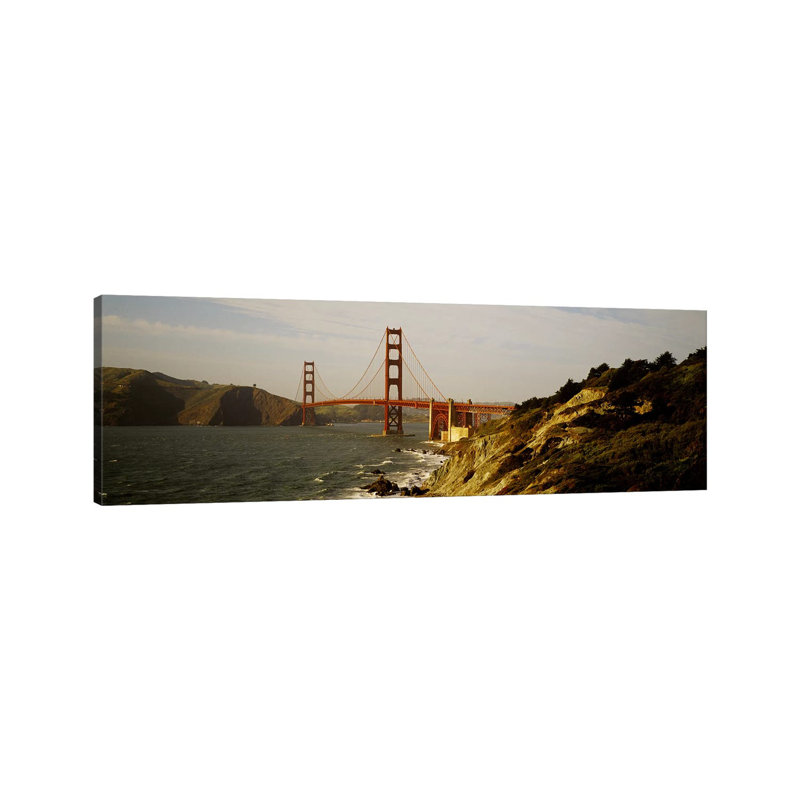 Bridge Over A Bay, Golden Gate Bridge, San Francisco, California, USA - Wrapped Canvas Panoramic Print
