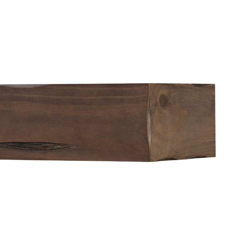 Kynsley Distressed Wood Fireplace Mantel Shelf with Corbels, 48" Length, Umber Distressed