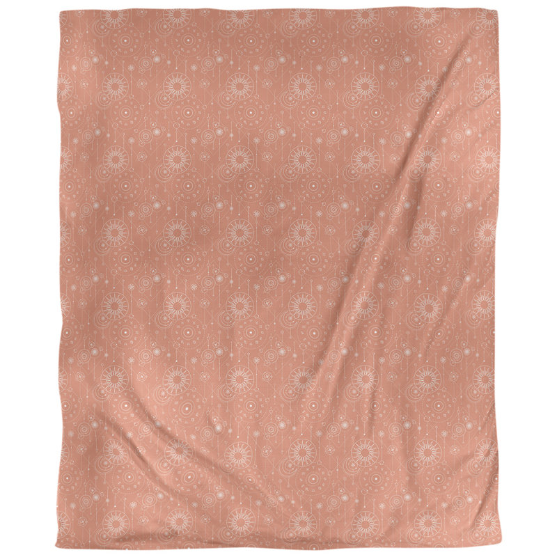 Tissu astrologie, Orange, L 54 po x l 36 po, Lin naturel paloma