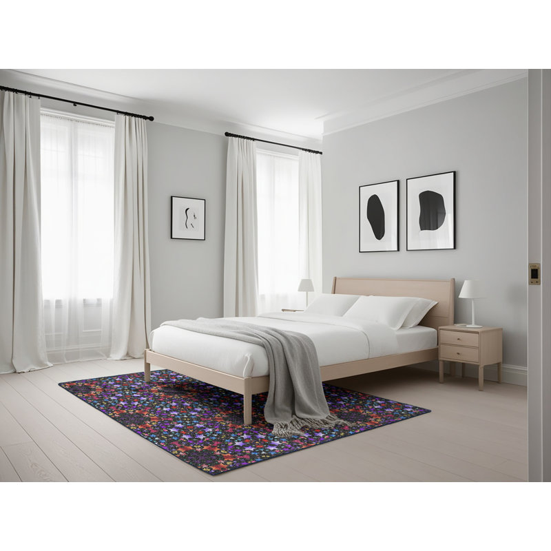 Mauve Tapis décoratif, Rectangle 5 pi x 7 pi
