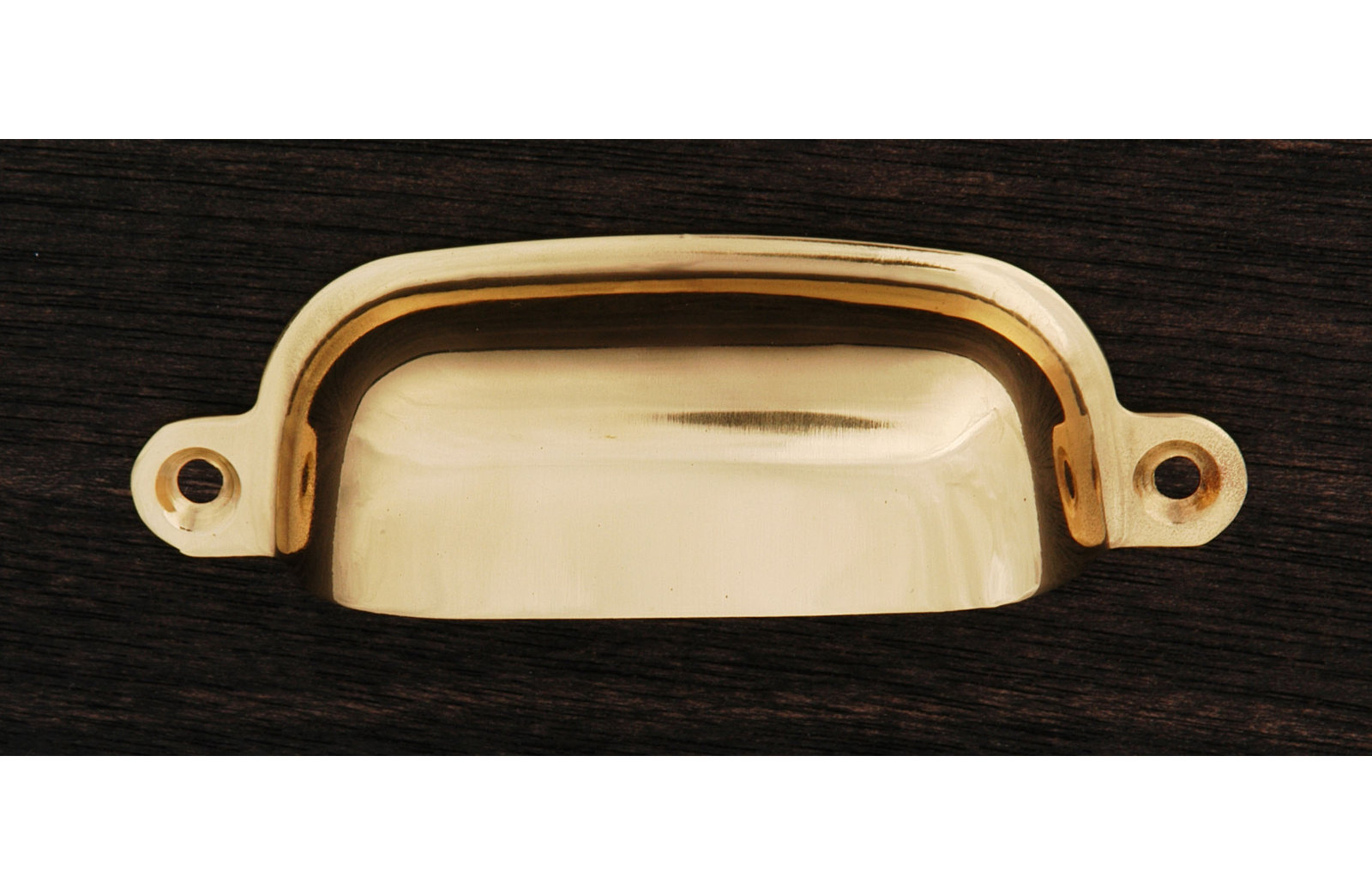 CF Series Flat Box Cup Pull, Polished Brass