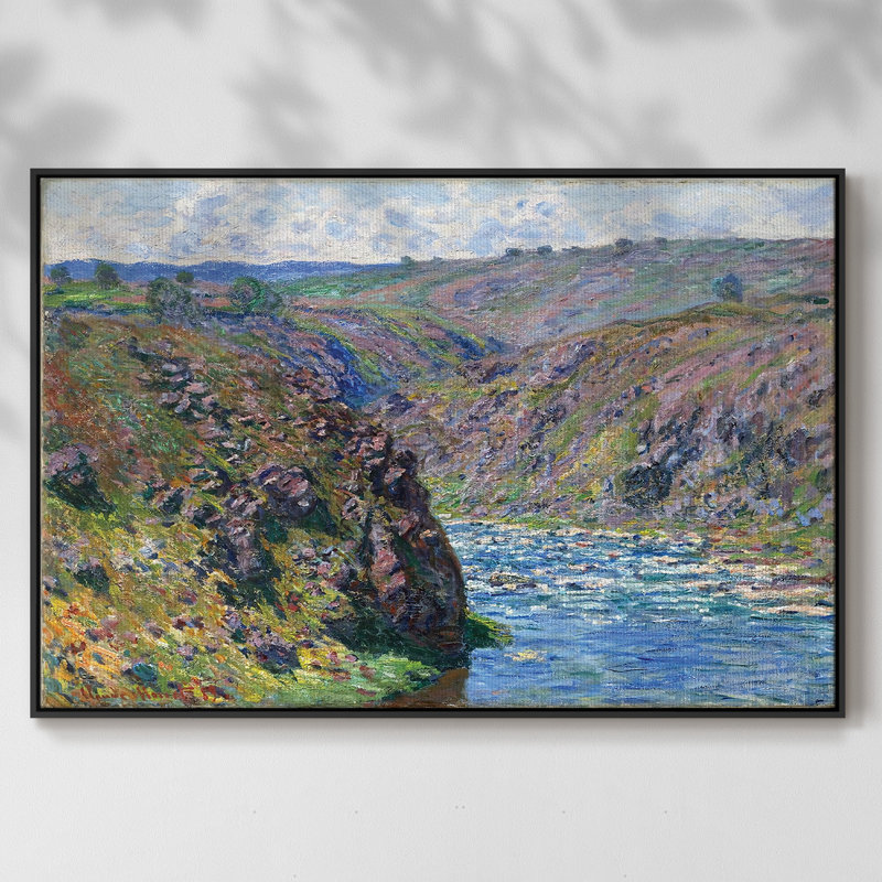 Vallée de la Creuse, effet de soleil, 1889 - reproduction sur toile avec cadre flottant, H 25 po x l 37 po x P 2 po, Noir