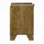 Table de chevet à DEL avec ports USB - Table de chevet transitionnelle en bois brun avec tiroir et tablette