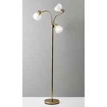 Menahan Metal Floor Lamp with Glass Globe Shade