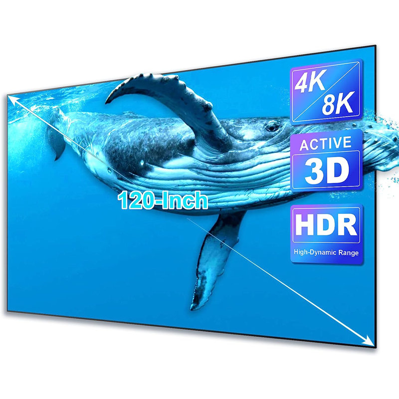 Fixed Frame Wall/Ceiling Mounted Projector Screen, 120"
