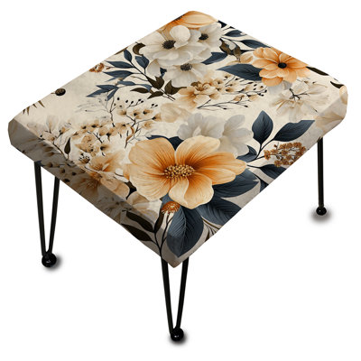 Rustic Floral Warmth Brilliance II - Floral Rectangle Ottoman