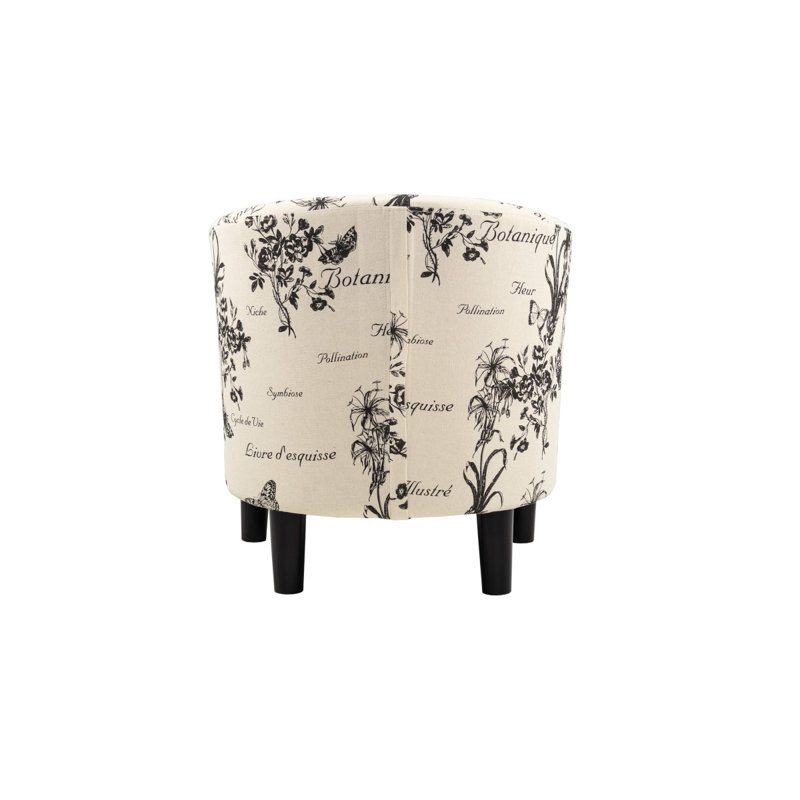 Fauteuil d'appoint avec dossier rond et tissu blanc