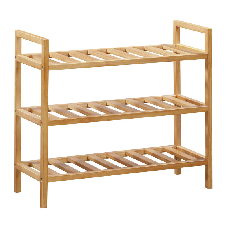 9 Pair Stackable Solid Wood Shoe Rack