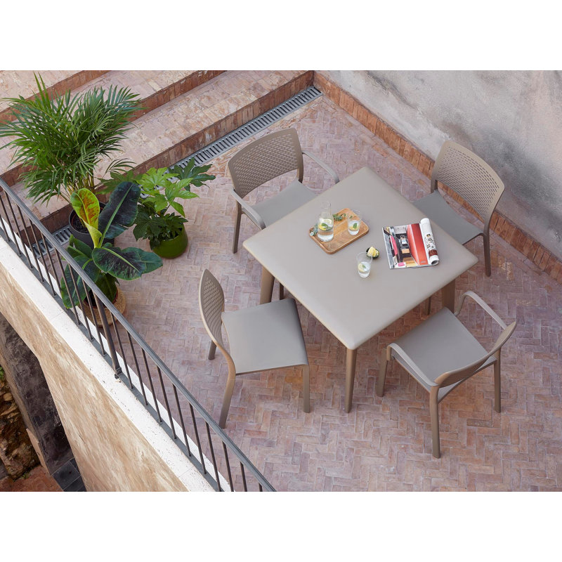 New Dessa Outdoor Square Dining Table, Chocolate