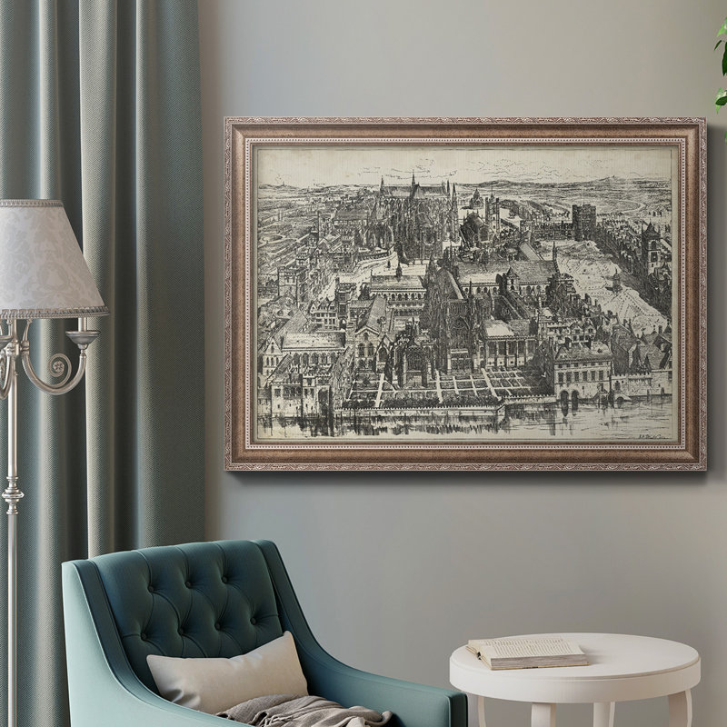 «Bird's Eye View Of London - Westminster», reproduction d'art sur toile, H 16 po x l 20 po x P 2,5 po