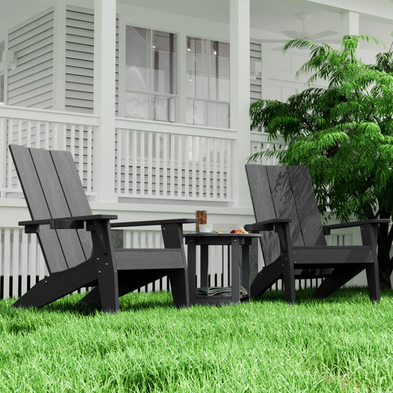 Chaises Adirondack pour l'extérieur Caddo, Noir
