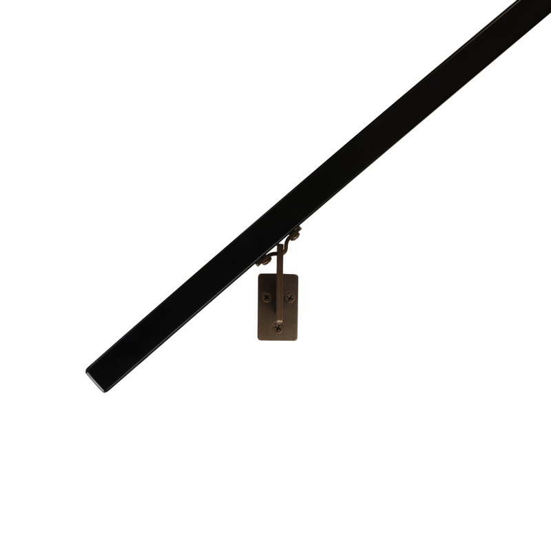 Modern Aluminum Handrail Grab Bar Kit, Adjustable Steel Brackets, Returns to Wall, Powder Coat, 5' W, Bronze / Black