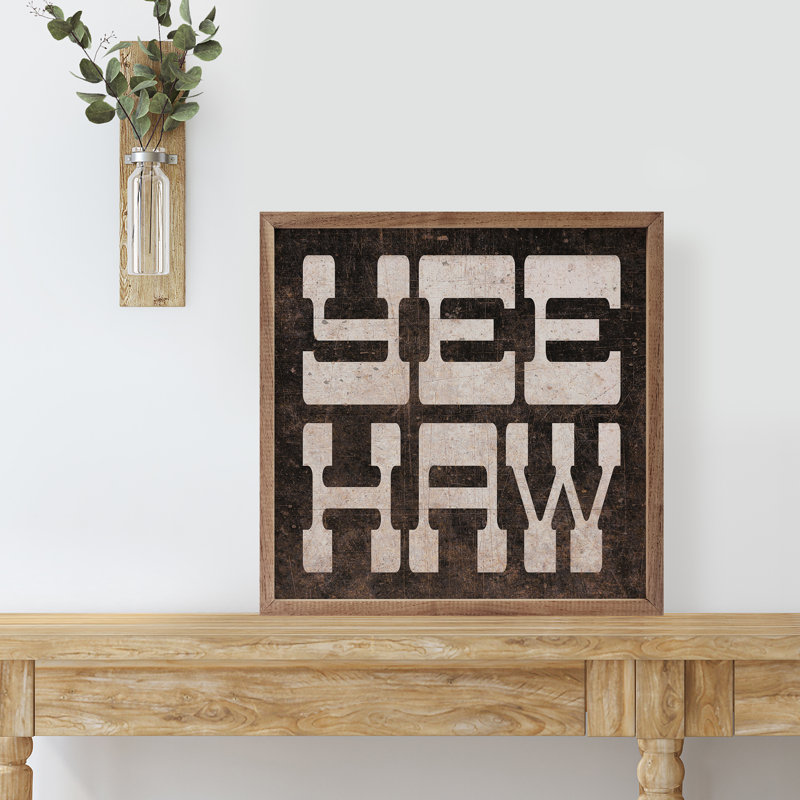 YeeHaw Black, 4" W x 4" H, Brown