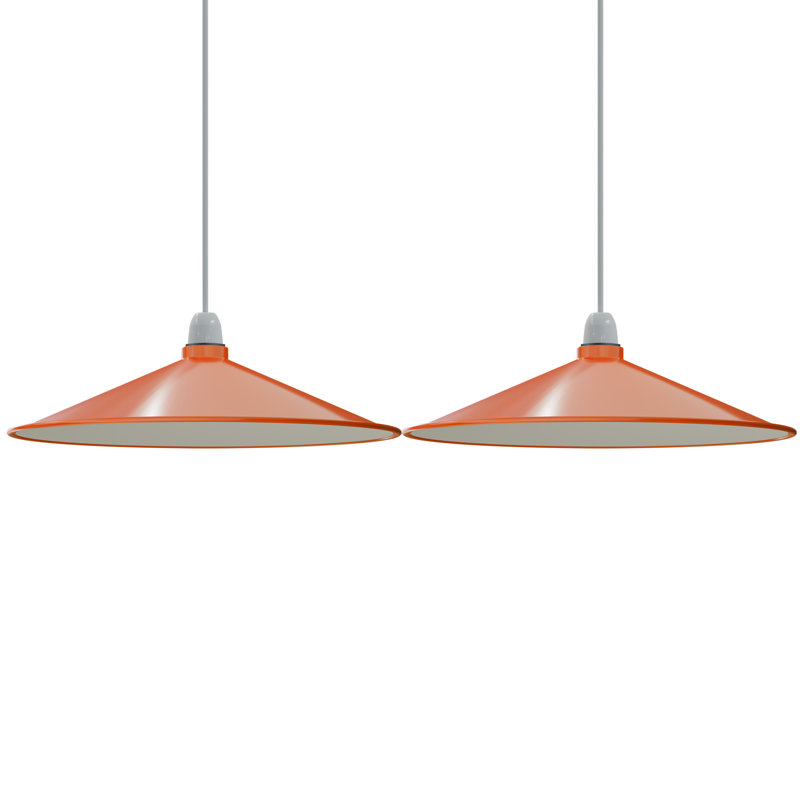 40cm Metal Cone Lamp Shade, Orange