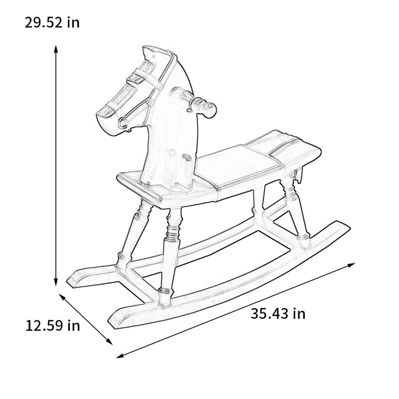 Chaise berçante en bois, Brun foncé