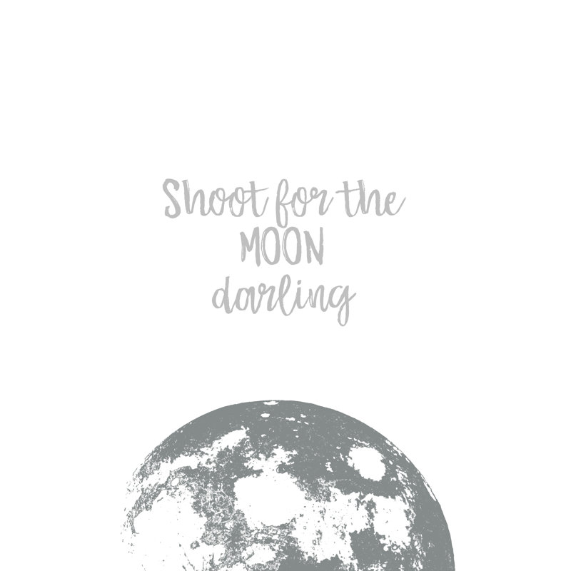 Shoot For The Moon Darling - Wrapped Canvas Print, 46cm H x 30cm W x 3.8cm D