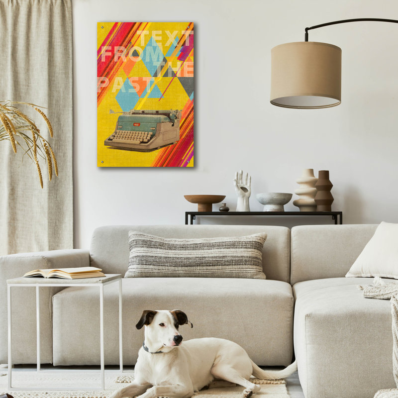 Red Barrel Studio® «Text From The Past» par Elo Marc, art mural en verre acrylique, ACR-35415, H 36 po x l 24 po x P 0,2 po