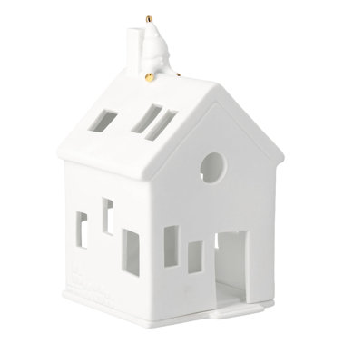 Maison de village en porcelaine - Père Noël en attente de Rudolf