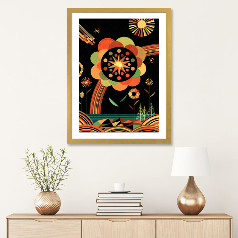 Art sur toile Joyscape, H 24 po x l 16 po x P 1 po, Papier encadré doré