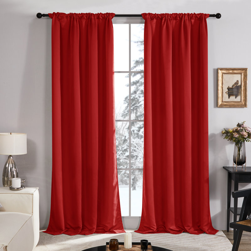 Andrijana Blackout Curtain Pair, Navy, 52" W x 108" L