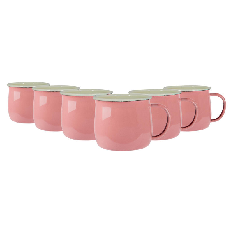 Enamelware Camping Mug, Pink, 6
