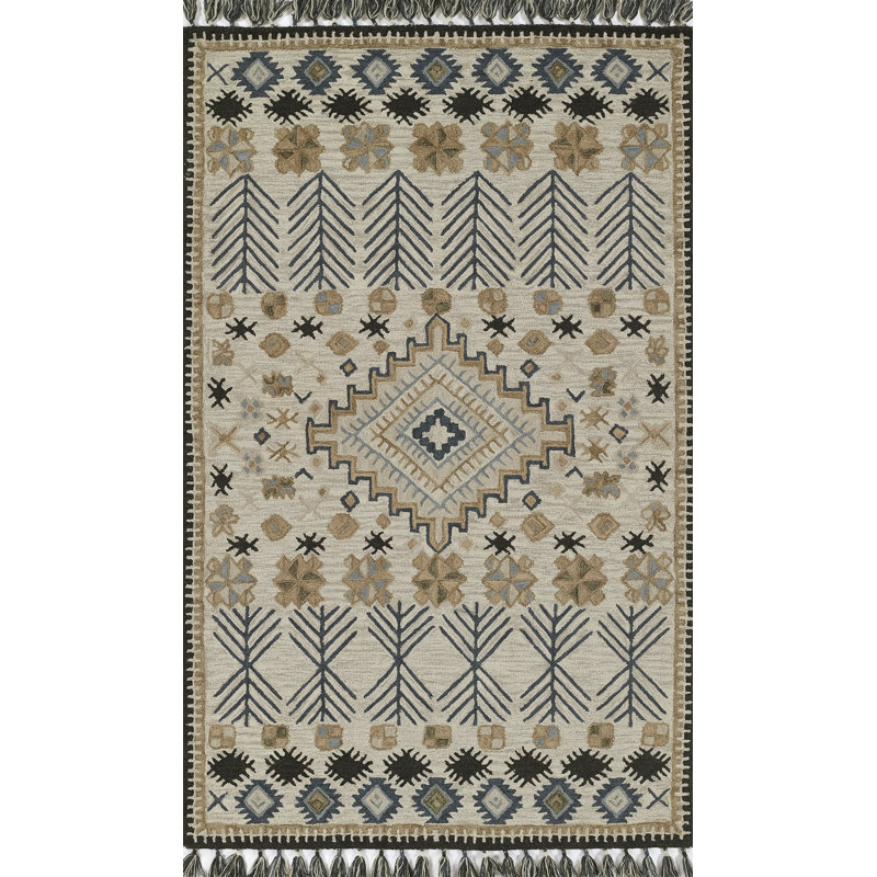 Tahoe Hand Tufted Wool Geometric Area Rug, Rectangle 2' x 3'