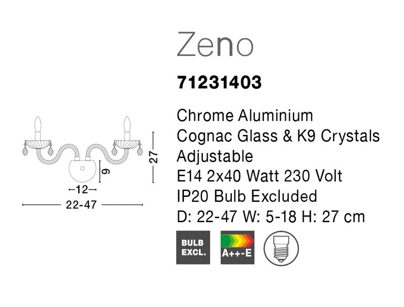 Zeno Candle Wall Light