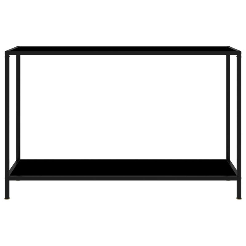 Console en verre trempé, Noir, Noir, H 29,53 po x l 47,24 po x P 13,78 po