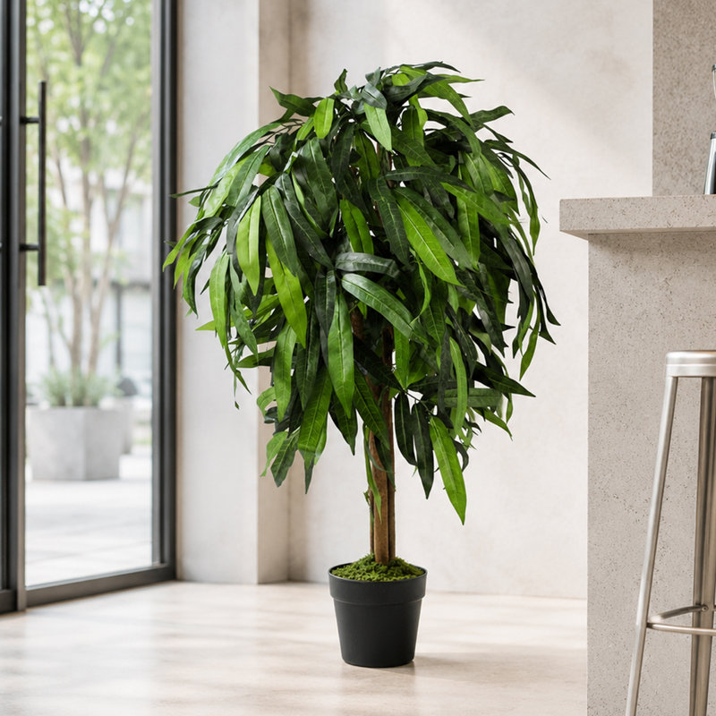 Faux Plant in Pot Liner, 100cm H x 80cm W x 80cm D