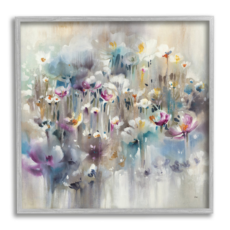 Doux champ floral arrondi - impression, Estampe numérique Farmhouse, H 12 po x l 12 po x P 1,5 po