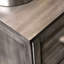 Table de chevet grise contemporaine à 1 tiroir avec 2 tiroirs, plateau doublé de feutre, quincaillerie en bois massif et nickel, assemblage simple pour la table de chevet décorative, placage, facile à assembler-206867462