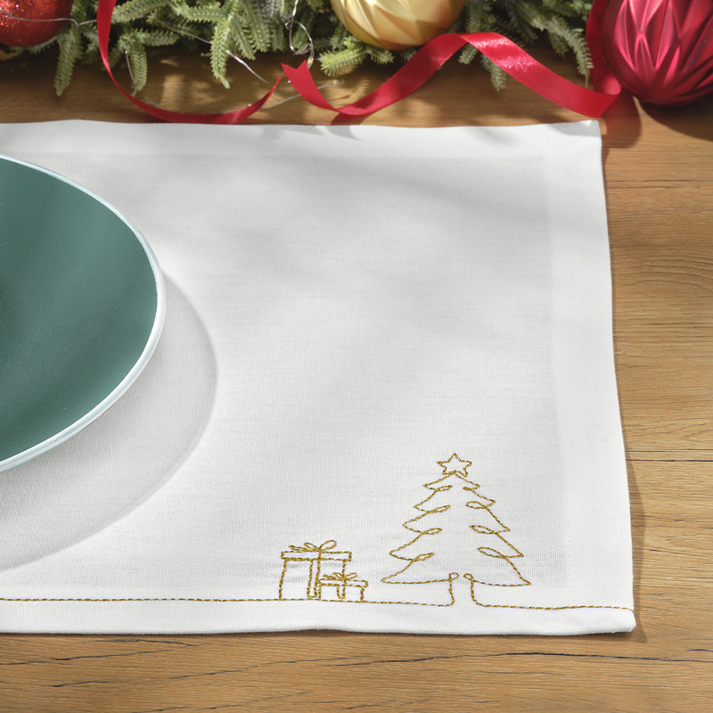 100% Pure Linen Placemats -Christmas Stitch