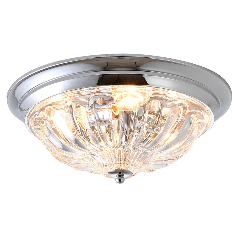 Plafonnier encastré rond 4 lumières Halleneck, Chrome