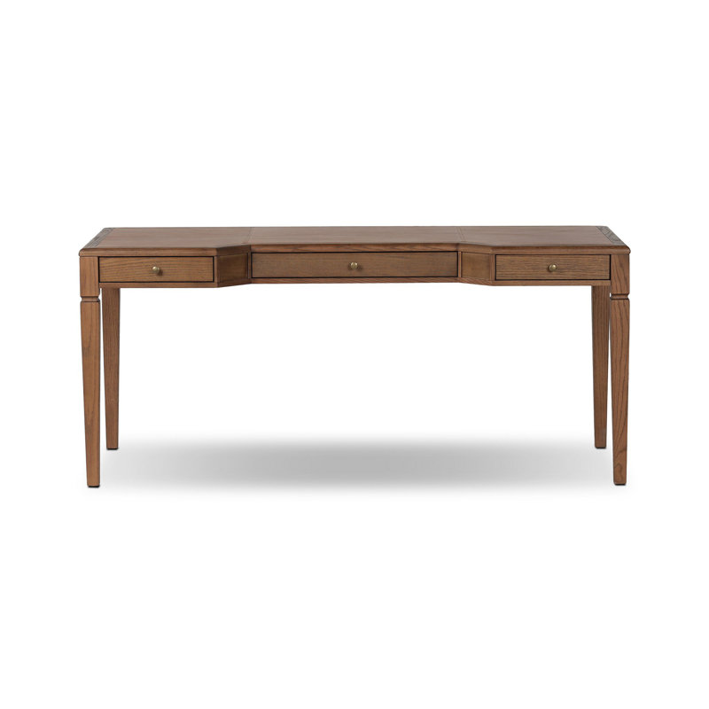 Keaton Leather Solid Wood Writing Desk, Chaps Saddle