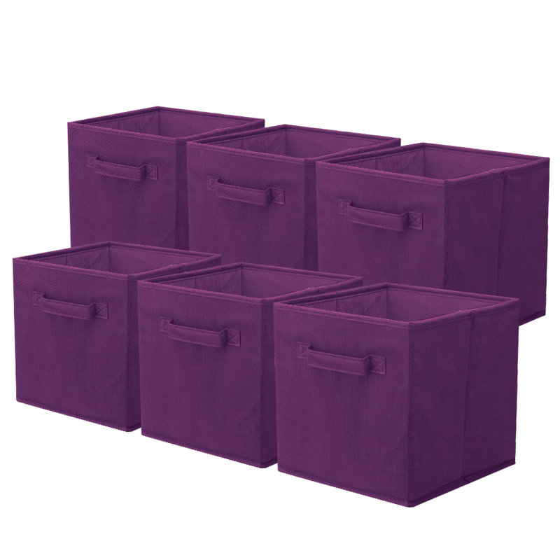 Cube de rangement en tissu pliable, Mauve