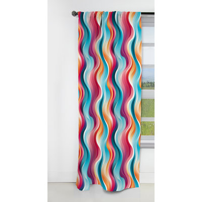 Popart Striped Rainbow Rhythm - Stripped Curtain - Blackout Striped Curtain - 1 Panels