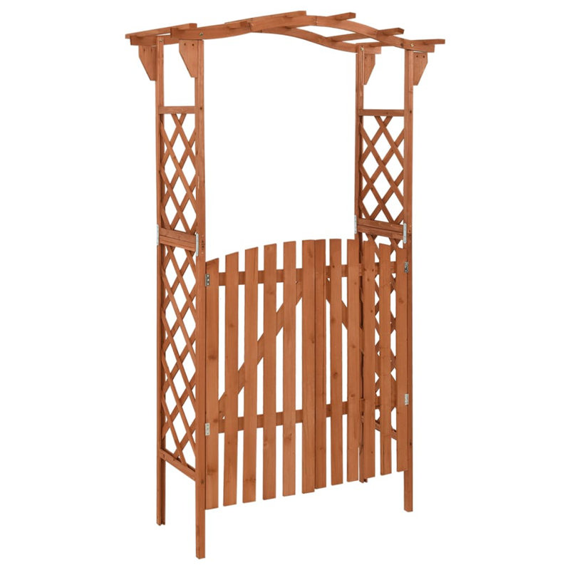 Natural Firwood and Pine Garden Pergola with Gate